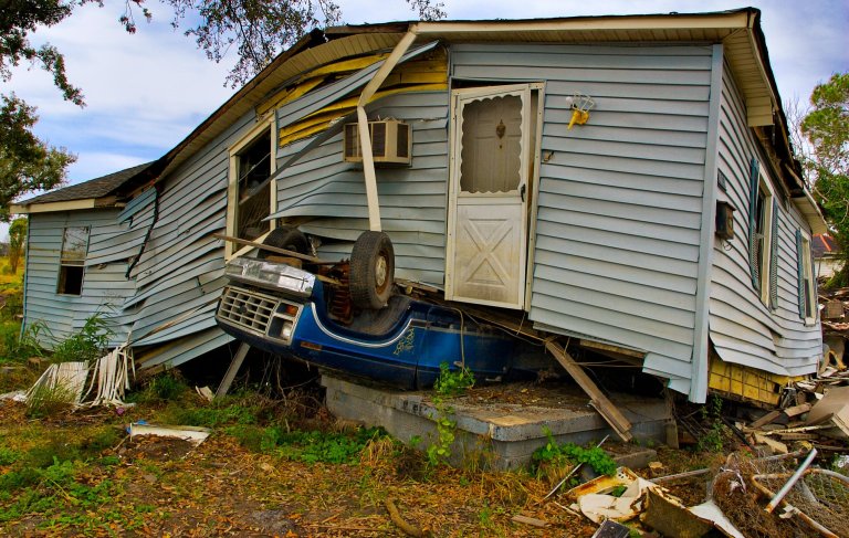 house destroyed in natural disaster