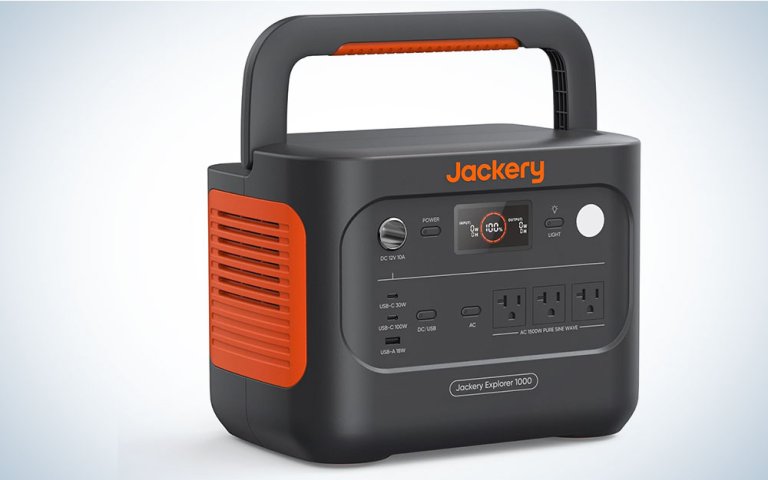Jackery Explorer 1000 v2 Portable Power Station on a plain background