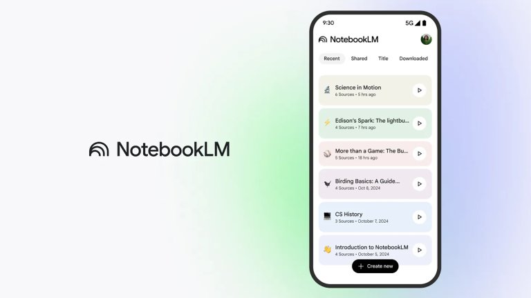 notebook lm on phone screen